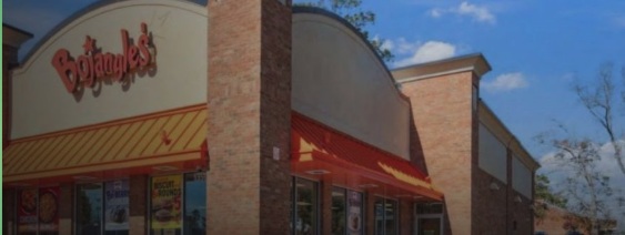 Bojangles storefront with red awnings in Tallahassee, Florida