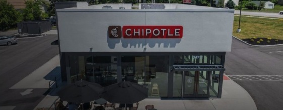 Chipotle storefront and outdoor seating in North Ridgeville, Ohio
